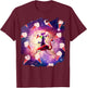 Rave Space Cat On Flamingo Unicorn - Ice Cream Women Kids T-Shirt - T-Shirt | Maroon