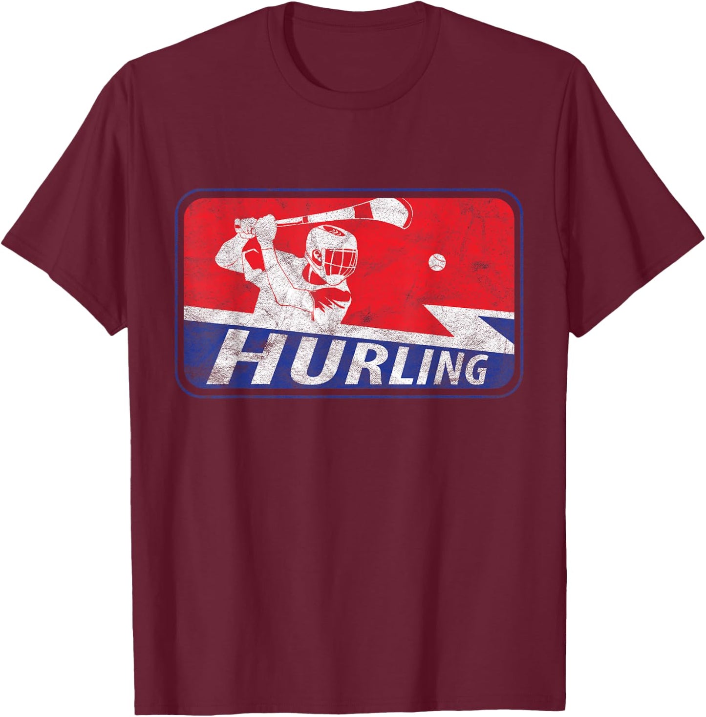 Ireland National Sport Hurling Player Irish Sliotar Stick T-Shirt - T-Shirt | Maroon