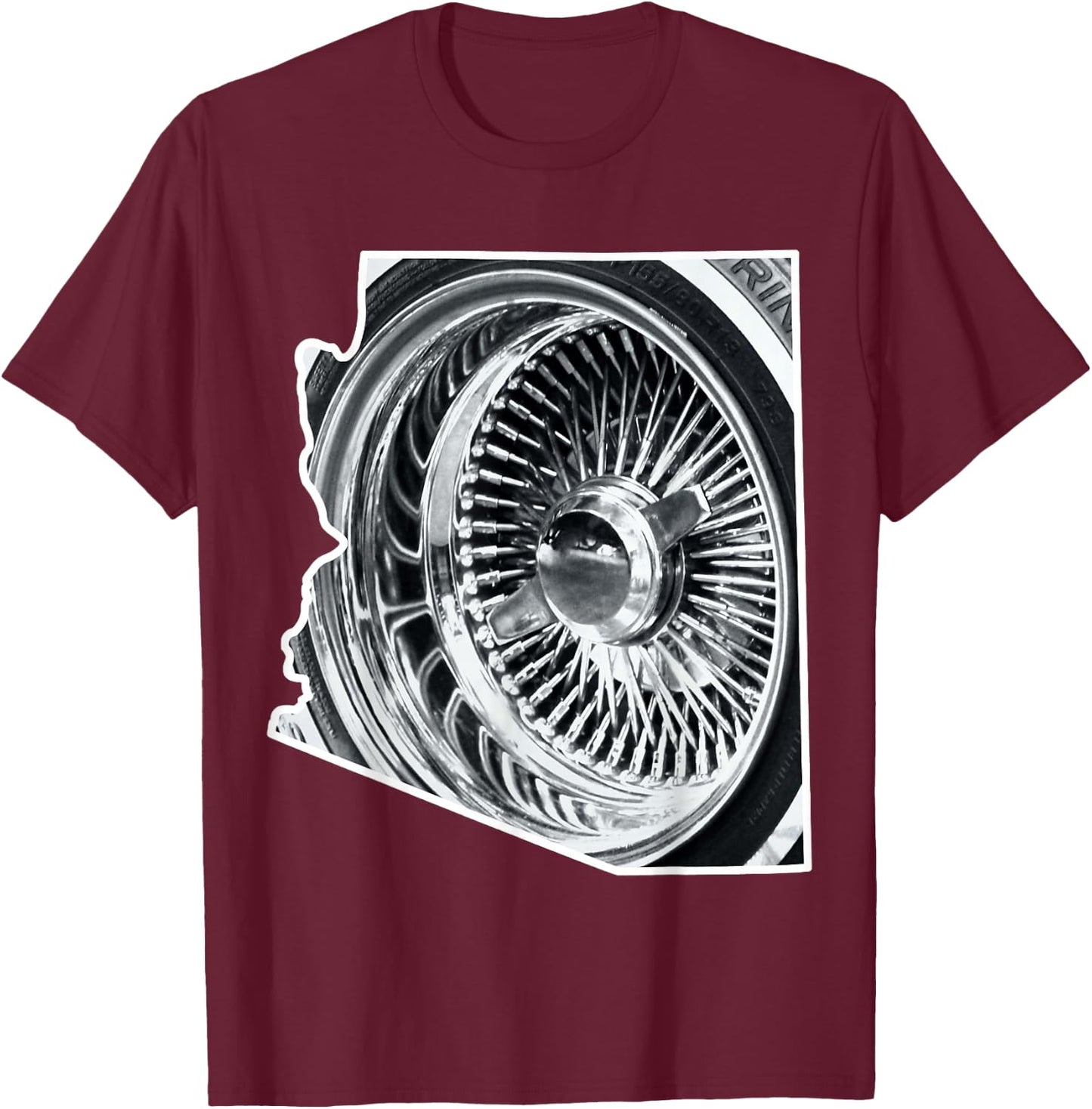 Arizona Lowrider Wheel T-Shirt - T-Shirt | Maroon
