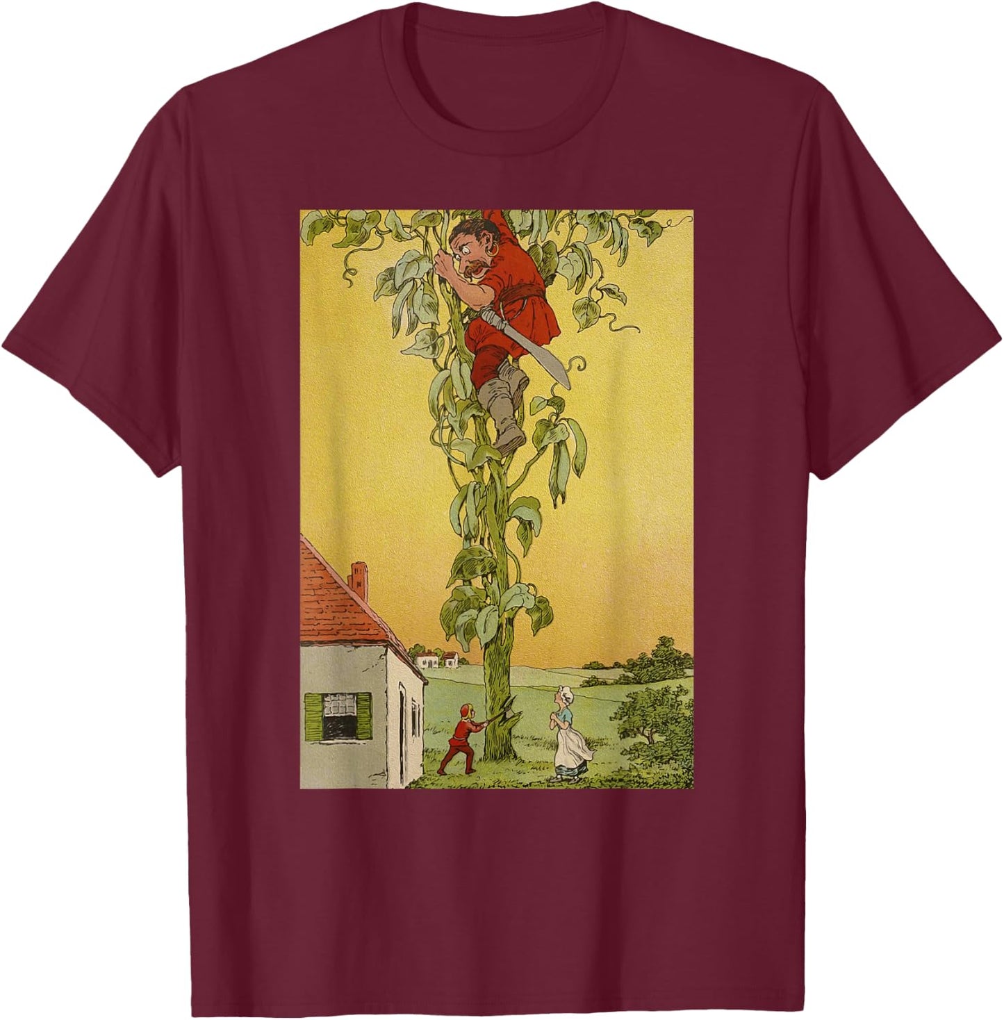Jack and the Beanstalk -Fairytale Giant T-Shirt - T-Shirt | Maroon