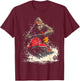 Bigfoot Riding Jet Ski Funny Jetski T-Shirt - T-Shirt | Maroon