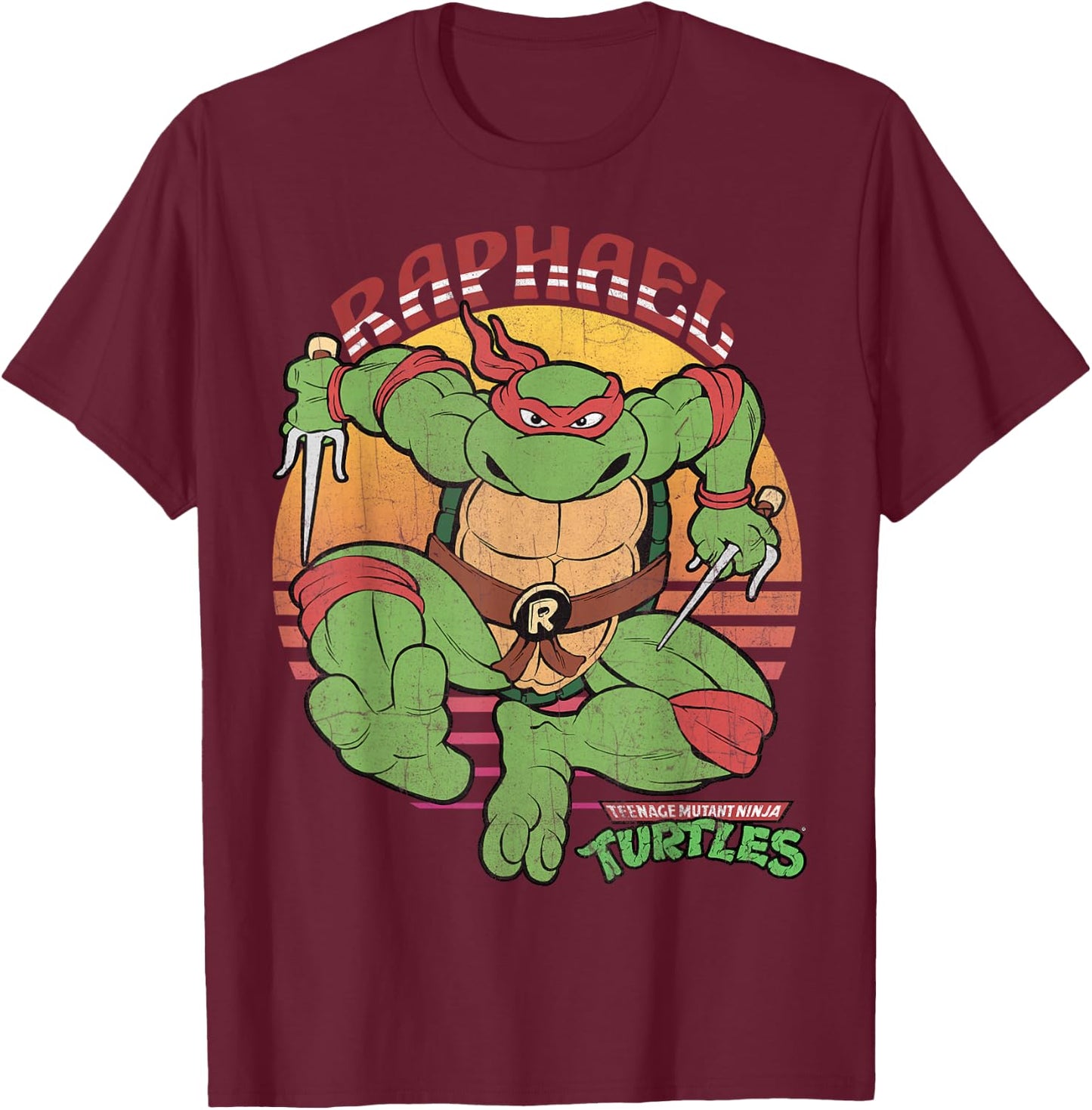 Teenage Mutant Ninja Turtles Raphael Sun -Shirt T-Shirt - T-Shirt | Maroon