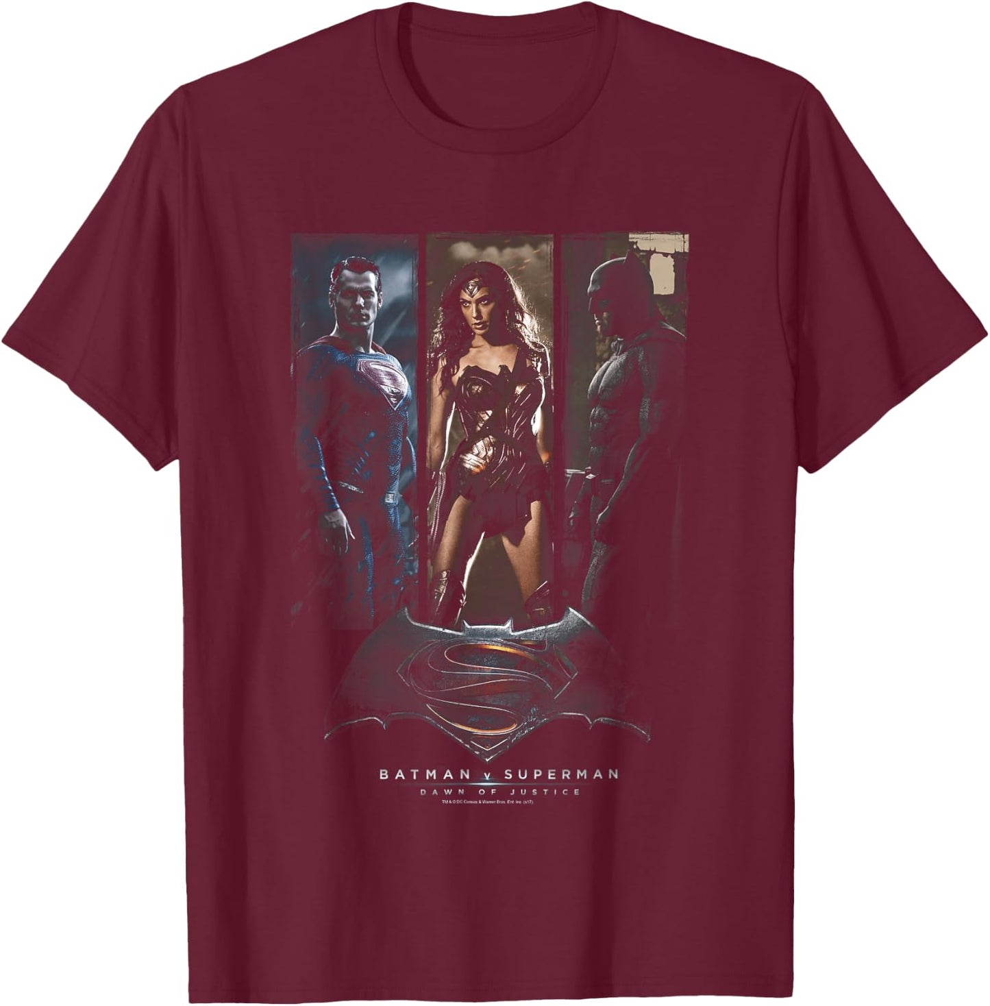 Batman v Superman 3 Phases T Shirt T-Shirt - T-Shirt | Maroon