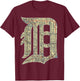 Detroit City Map Old English D T-Shirt - T-Shirt | Maroon