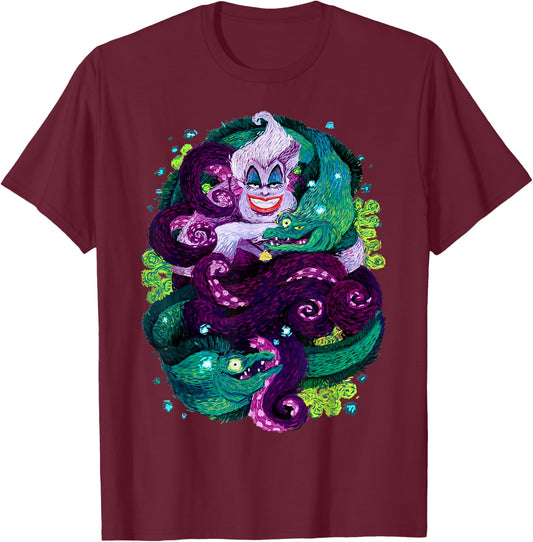 Disney The Little Mermaid Ursula Sea Witch Painting T-Shirt - T-Shirt | Maroon