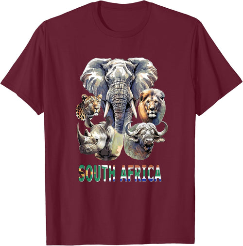 South Africa Big-Five Wildlife Watercolor for Safari Fans