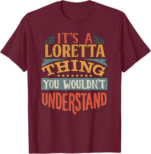 Loretta Name T-Shirt - T-Shirt | Maroon