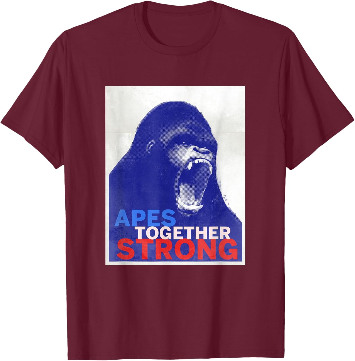 Apes Together Strong Graphic Shirt for Ape Fans T-Shirt - T-Shirt | Maroon