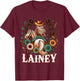 Lainey Name Girl Personalized Name Cowgirl T-Shirt - T-Shirt | Maroon