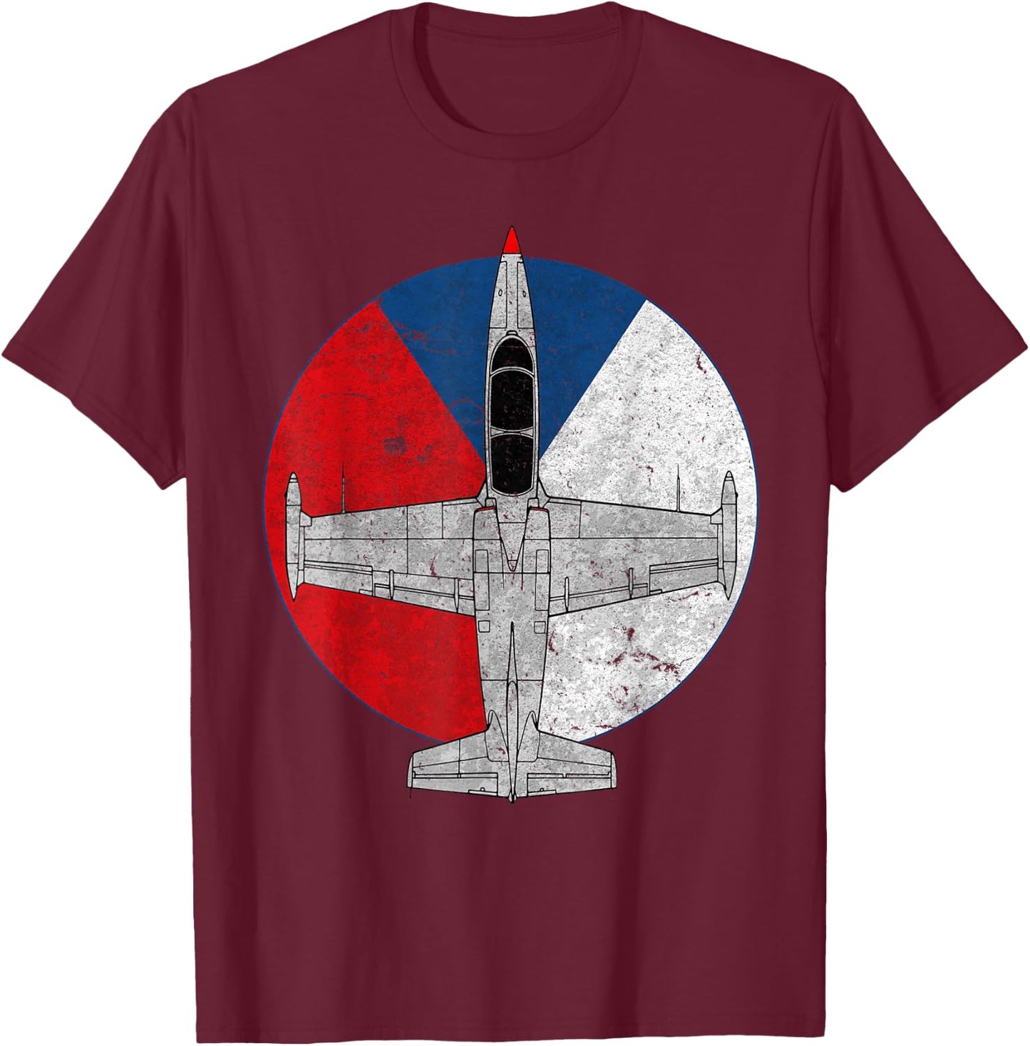 L-39 Albatros Czech Jet Aircraft Vintage Pilot T-Shirt - T-Shirt | Maroon