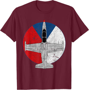 L-39 Albatros Czech Jet Aircraft Vintage Pilot T-Shirt - T-Shirt | Maroon