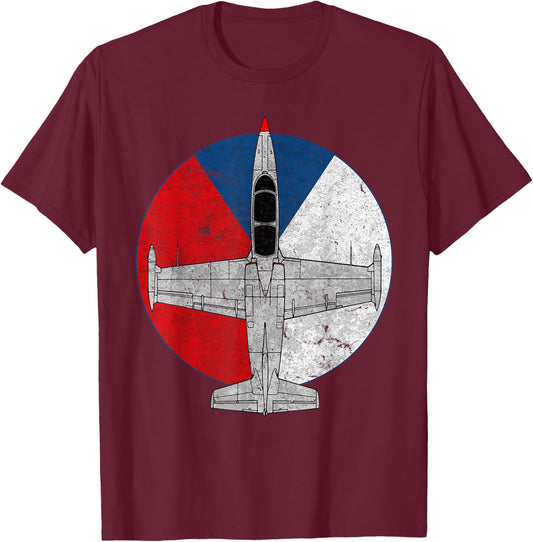 L-39 Albatros Czech Jet Aircraft Vintage Pilot T-Shirt - T-Shirt | Maroon