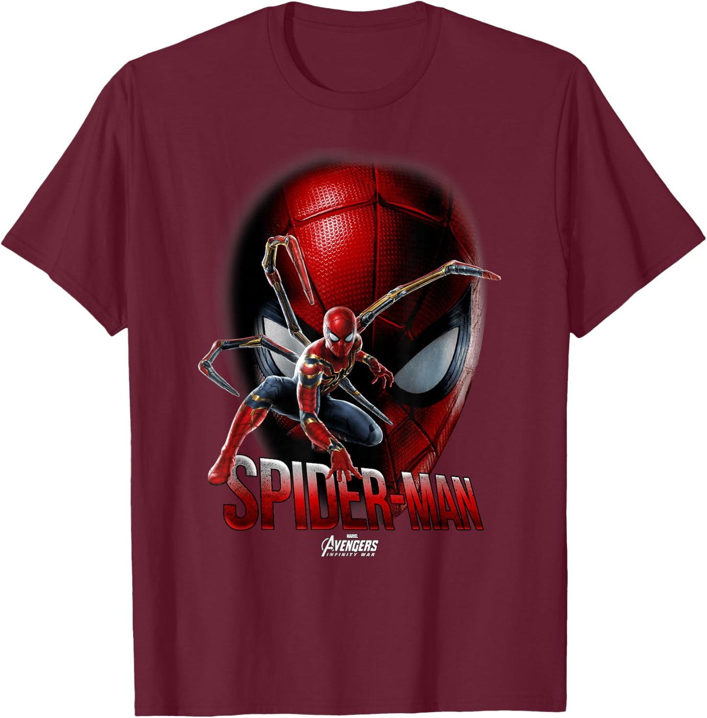 Marvel Infinity War Spider-Man Game Face Graphic T-Shirt - T-Shirt | Maroon