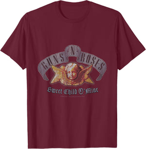 Guns N' Roses Official Sweet Child O' Mine T-Shirt - T-Shirt | Maroon