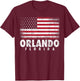 4th of July Gift Women Orlando Florida American Flag T-Shirt - T-Shirt | Maroon