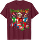 Three Cavalier King Charles Spaniel In Christmas Sock T-Shirt - T-Shirt | Maroon
