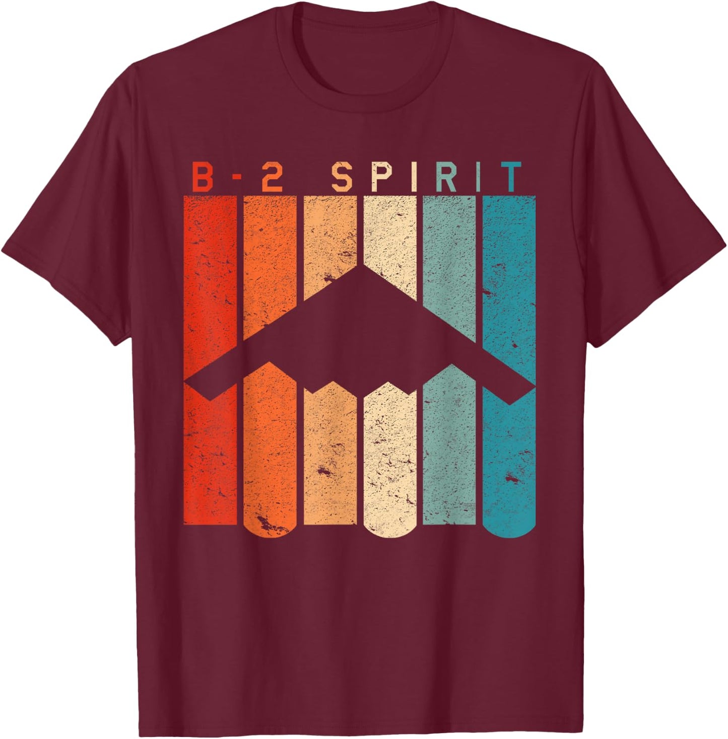 B-2 Spirit Bomber Aircraft Retro Vintage Style T-Shirt - T-Shirt | Maroon
