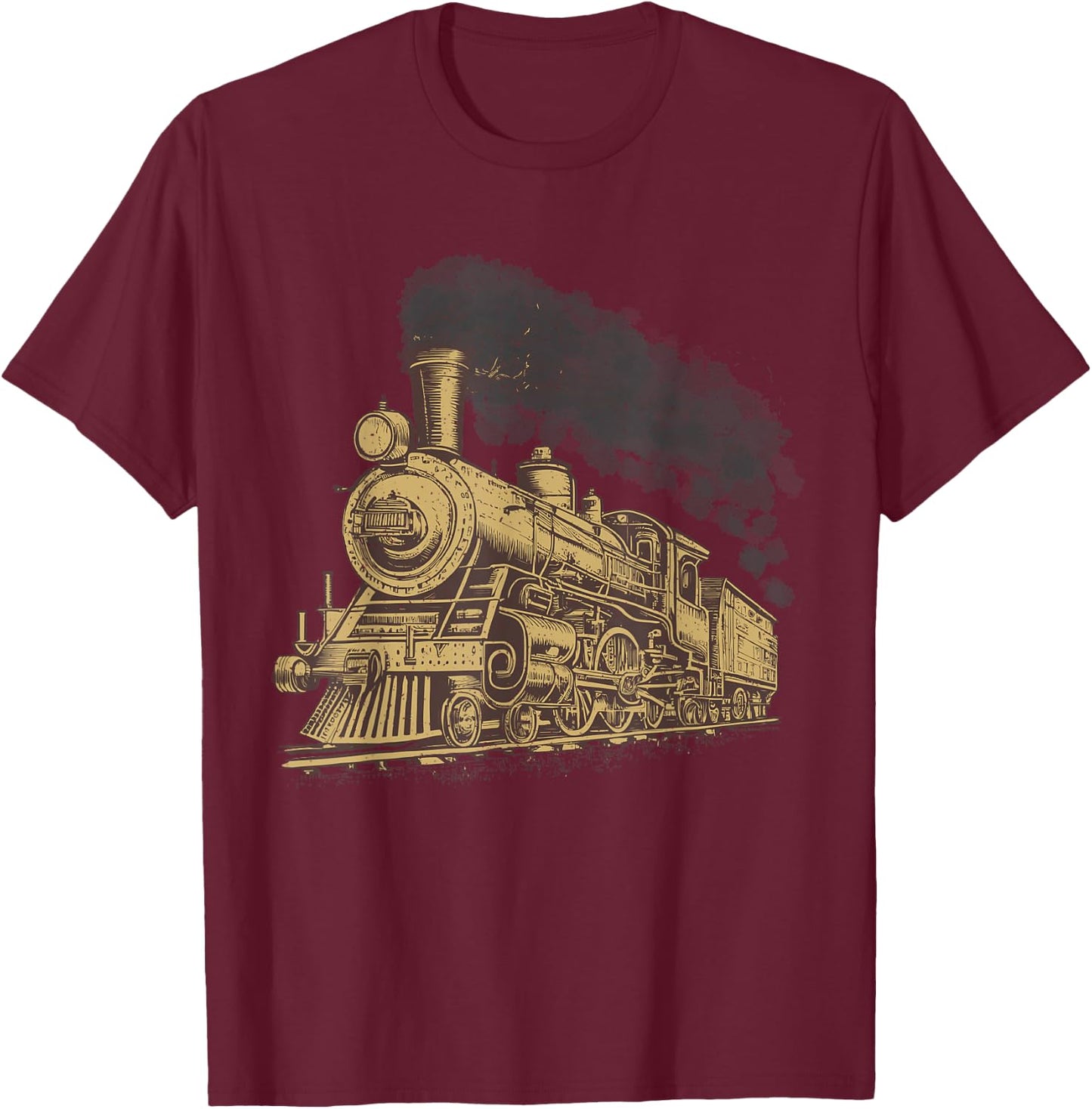 Cool Steam Train Art Women Locomotive Train Lover T-Shirt - T-Shirt | Maroon