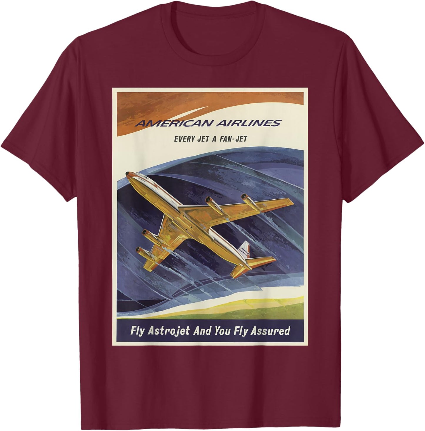 Vintage poster - Astrojet Retro T-Shirt - T-Shirt | Maroon