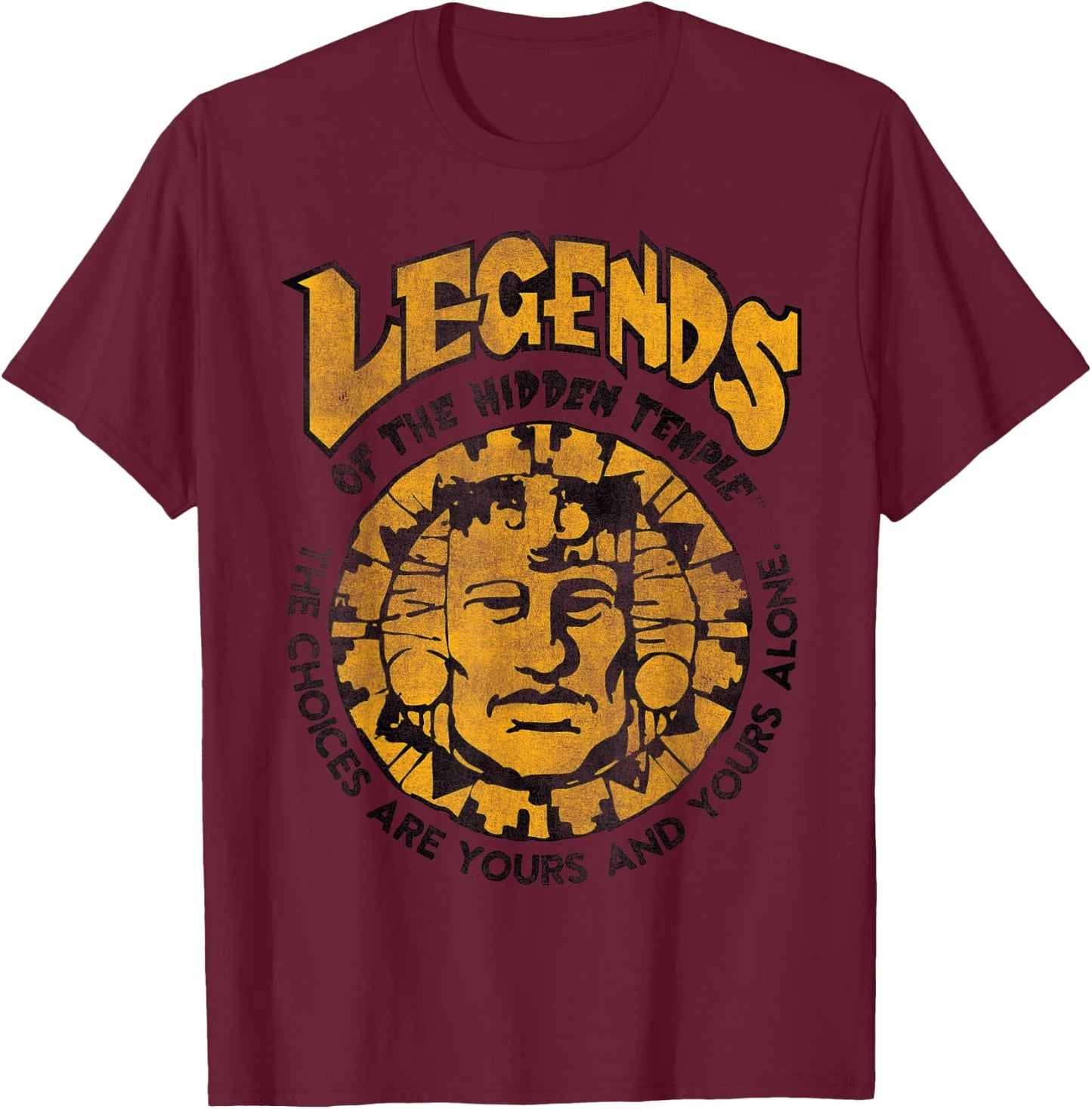Nickelodeon Legends of The Hidden Temple Olmec T-Shirt - T-Shirt | Maroon