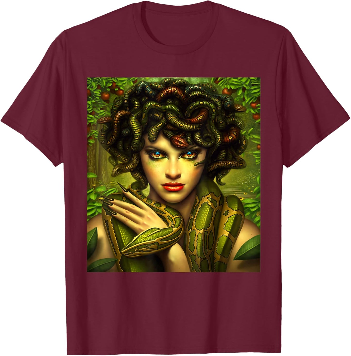 Art and Rock Medusa Party and Gift unissex Medusa T-Shirt - T-Shirt | Maroon