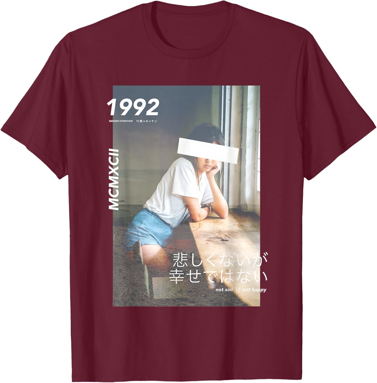 Aesthetic Japanese Vintage Streetwear Fashion Graphic T-Shirt - T-Shirt | Maroon
