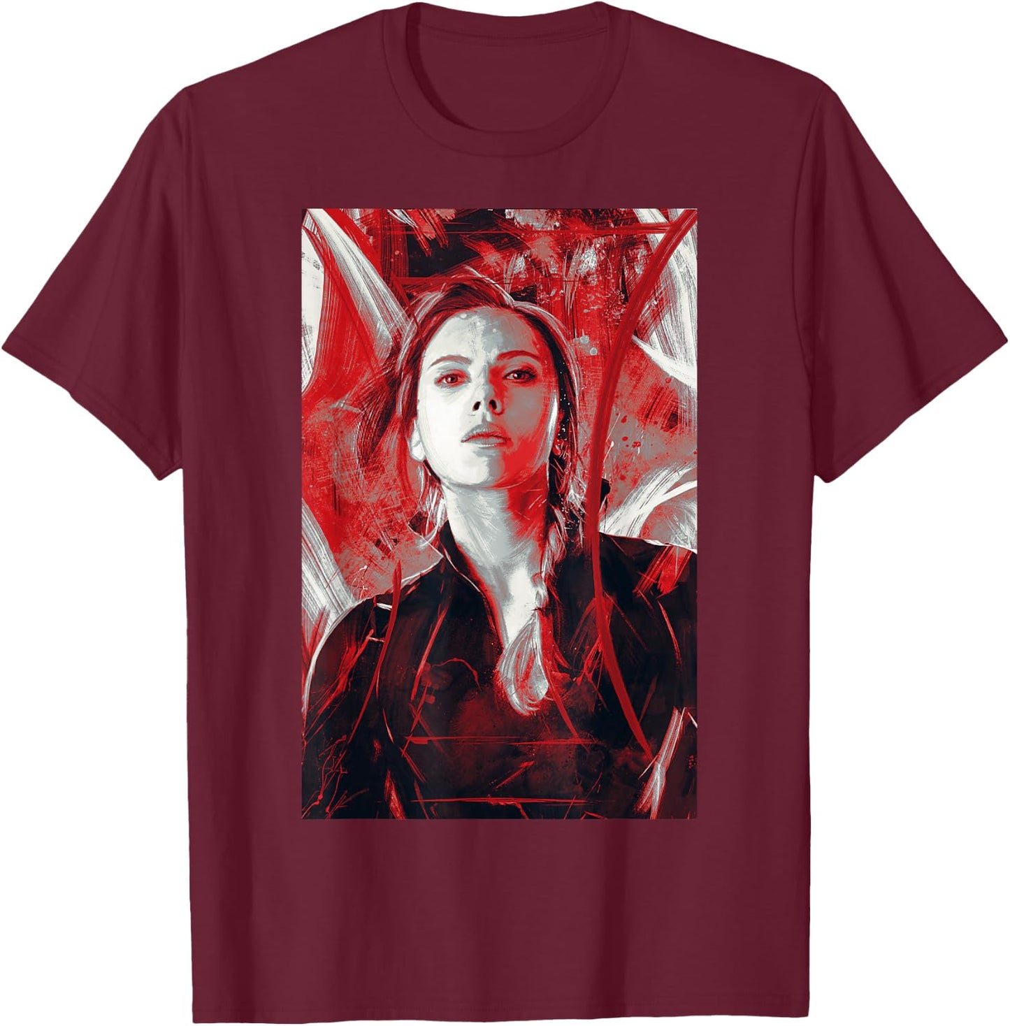 Marvel Avengers Endgame Black Widow Painting Graphic T-Shirt - T-Shirt | Maroon