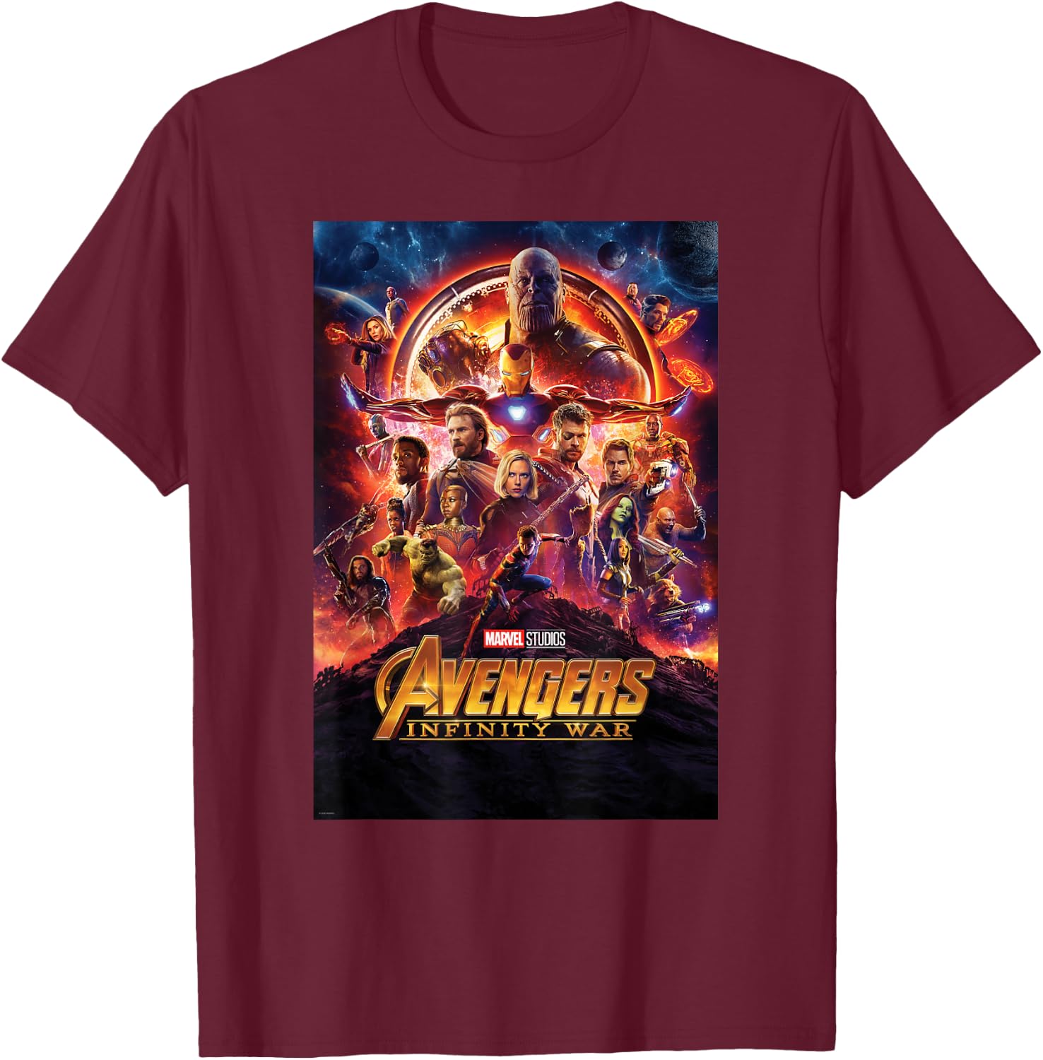 Marvel Avengers Infinity War Poster Graphic T-Shirt - T-Shirt | Maroon