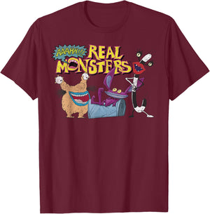 Aaahh!!! Real Monsters Friends Logo T-Shirt - T-Shirt | Maroon