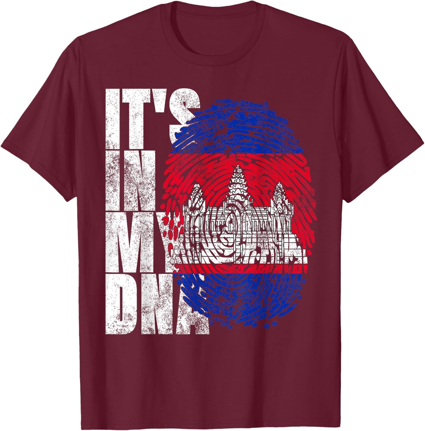 It's in My DNA Cambodian Gifts Khmer Kampuchea Cambodia Flag T-Shirt - T-Shirt | Maroon