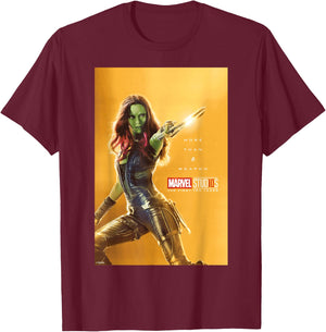 Marvel Studios 10 Years Gamora Poster Graphic T-Shirt - T-Shirt | Maroon