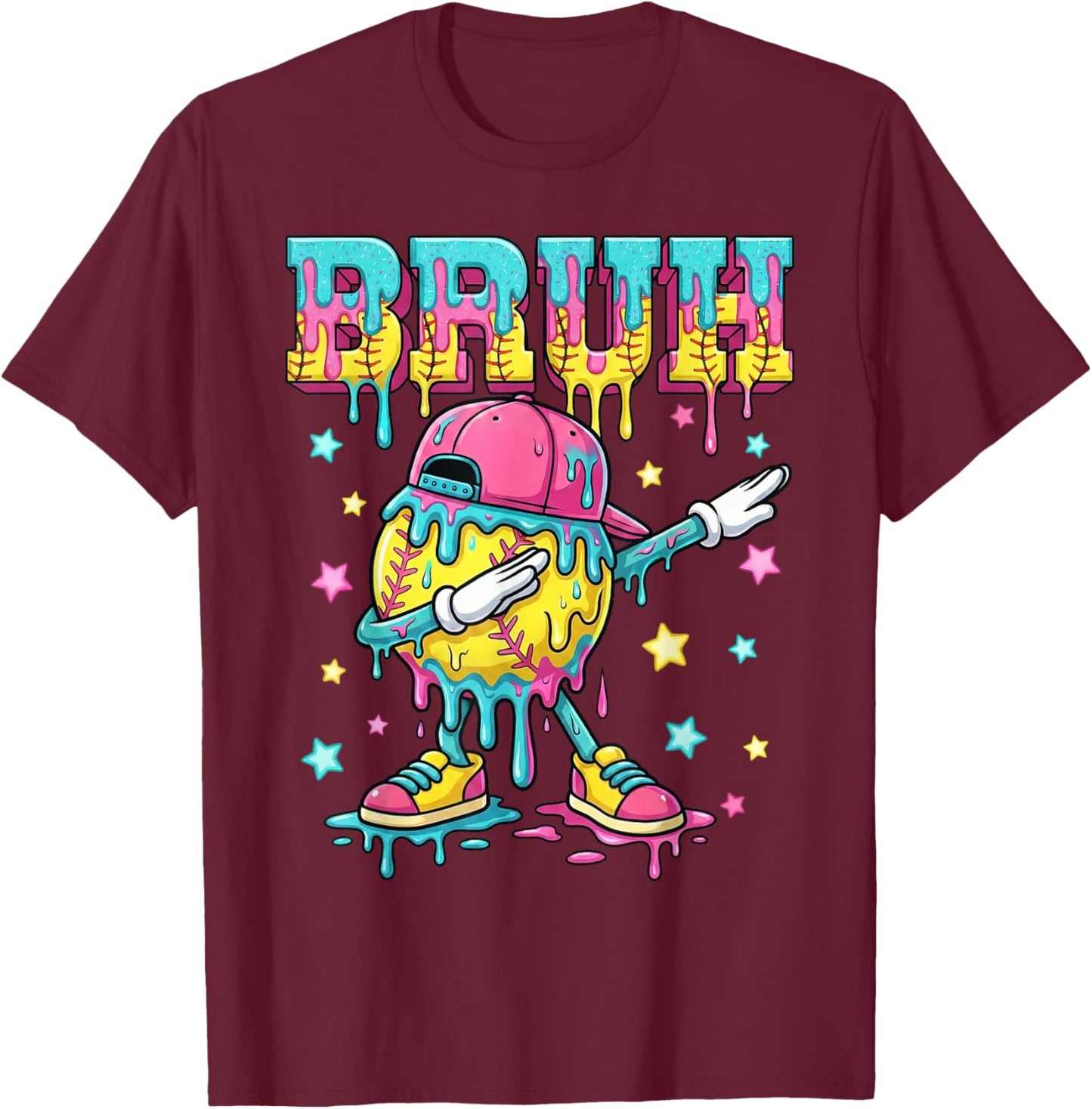 Baseball Life Style Apparel Youth Drip Softball for Boys Kid T-Shirt - T-Shirt | Maroon