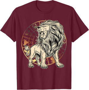 Leo Birthday Gift - Born in July-August - Zodiac Leo T-Shirt - T-Shirt | Maroon