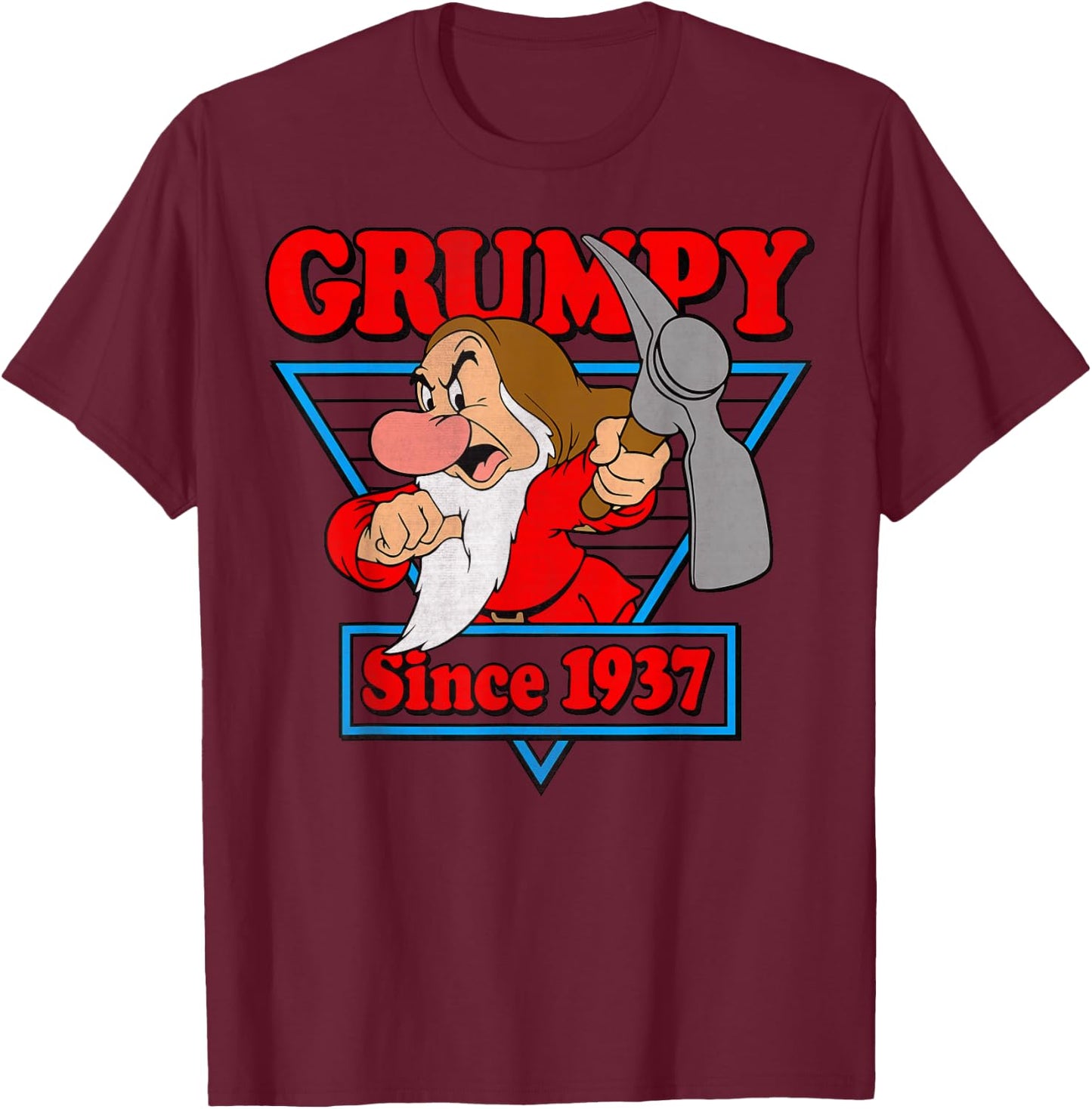 Disney Snow White Grumpy Since 1937 Triangle Graphic T-Shirt - T-Shirt | Maroon