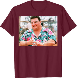 Jurassic Park Dennis Nedry Photoreal Small T-Shirt - T-Shirt | Maroon