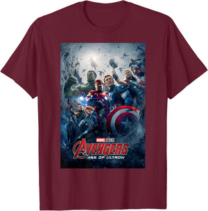 Marvel Studios Avengers 2 Movie Poster Graphic T-Shirt - T-Shirt | Maroon