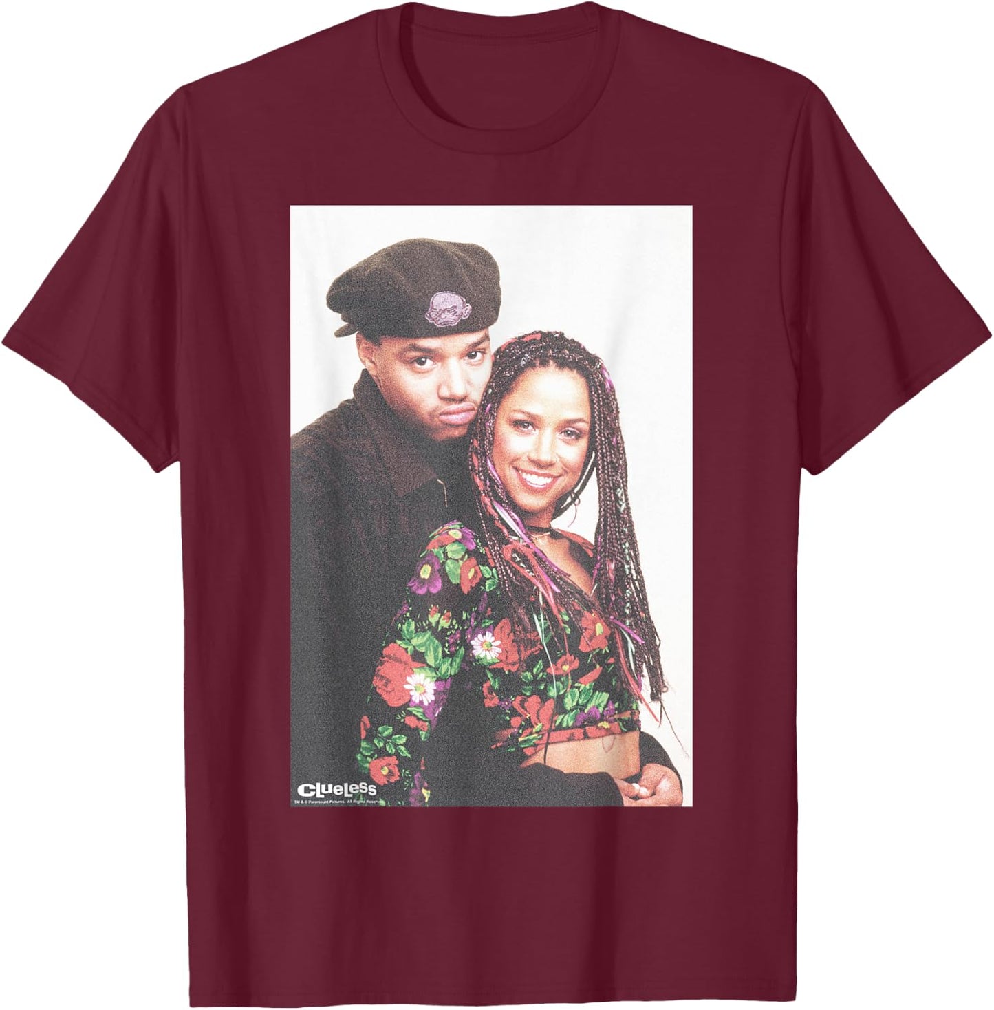 Clueless Dionne & Murray 90's Couple Poster Graphic T-Shirt - T-Shirt | Maroon