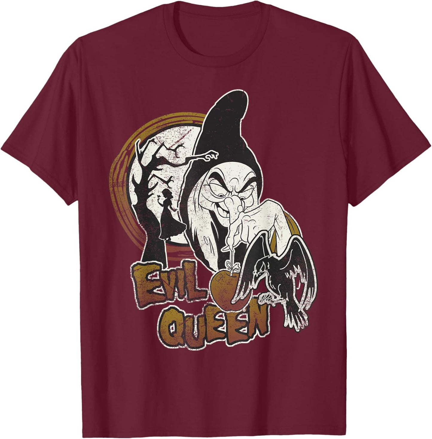 Disney Snow White Halloween Evil Queen Poison Apple Vintage T-Shirt - T-Shirt | Maroon