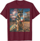 Funny German Shepherd Patriotic Beach Fireworks Dog Art T-Shirt - T-Shirt | Maroon