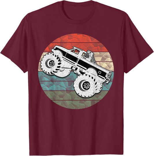 Vintage Monster Trucks Big Foot Cars Lovers Gift T-Shirt - T-Shirt | Maroon