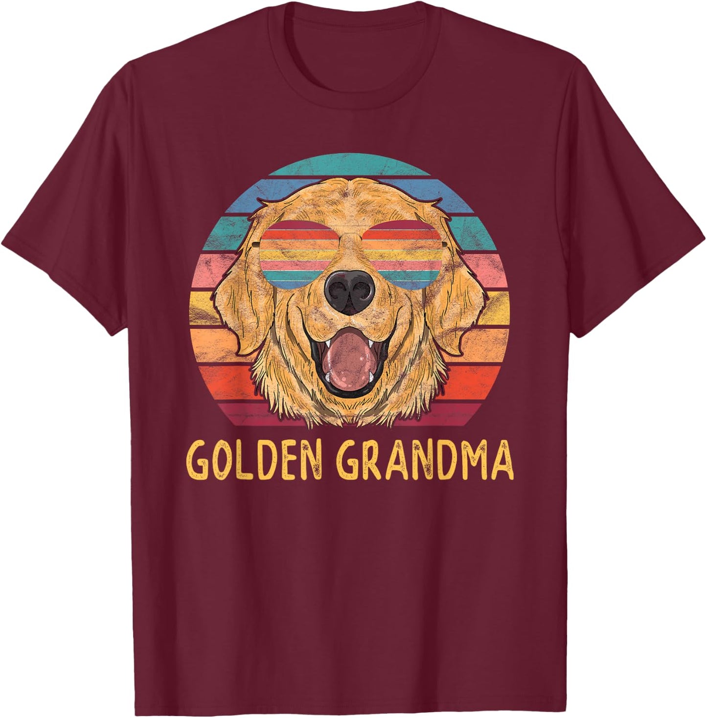 Golden Grandma Golden Retriever Dog Grandma Gifts Men Women T-Shirt - T-Shirt | Maroon