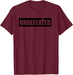 Christian Religious Undefeated Cross T-Shirt - T-Shirt | Maroon
