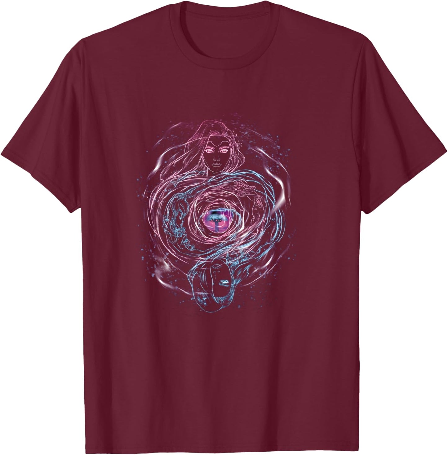 Marvel X-Men Jean Grey & Emma Frost Mind Meld T-Shirt - T-Shirt | Maroon
