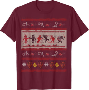 Krampus Party Ugly Christmas Design T-Shirt - T-Shirt | Maroon