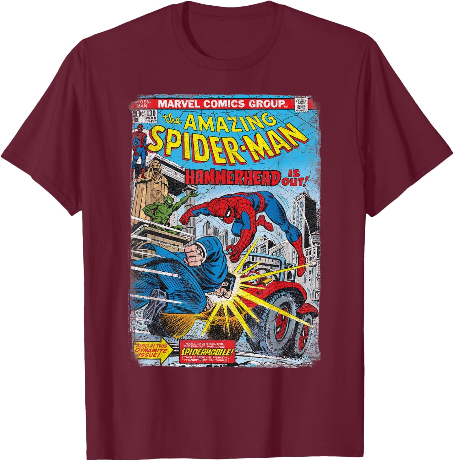 Marvel Spider-Man Classic Retro Comic Hammerhead T-Shirt - T-Shirt | Maroon