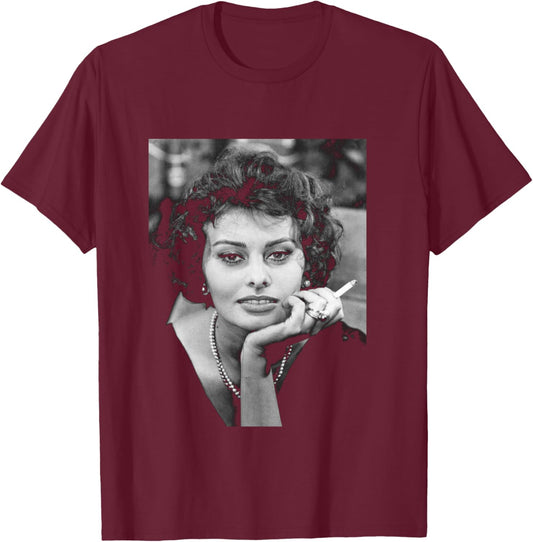 Sophia Loren Houseboat Millionairess Actress 1957 T-Shirt - T-Shirt | Maroon