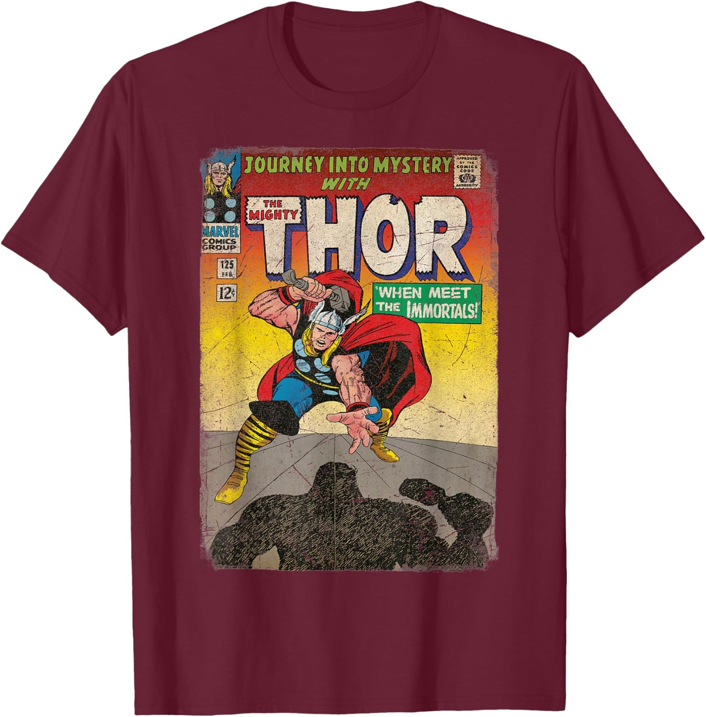 Marvel The Mighty Thor Journey Into Mystery Retro Comic T-Shirt - T-Shirt | Maroon
