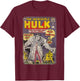 Marvel The Incredible Hulk Classic Retro Comic Book T-Shirt - T-Shirt | Maroon