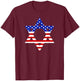 Star of David American Flag Proud Patriotic Jewish Graphic Kids Men T-Shirt - T-Shirt | Maroon