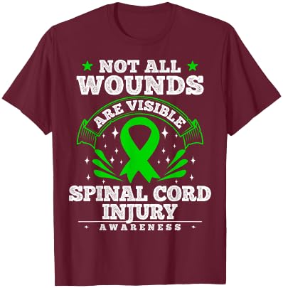 Gift Spinal Cord Injury Patients - SCI Awareness Ribbon T-Shirt - T-Shirt | Maroon